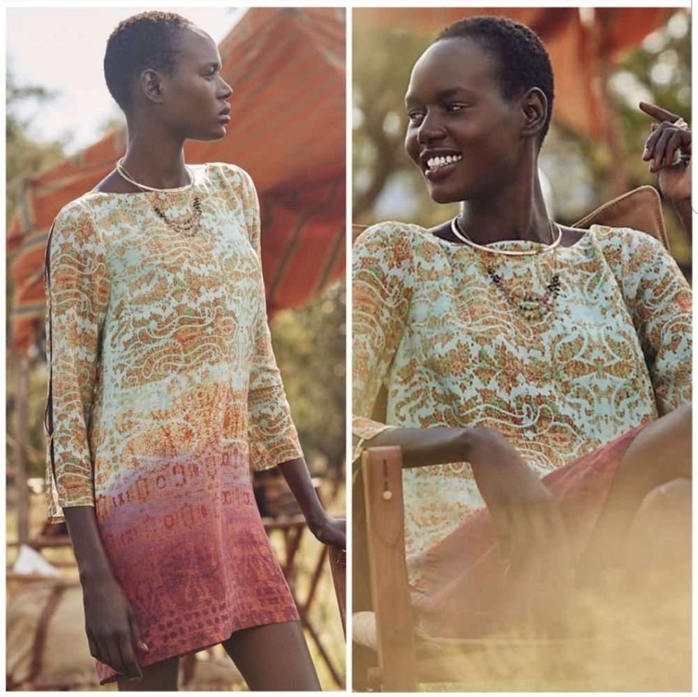 Anthro Maeve Cleome Silk Paisley MiniDress